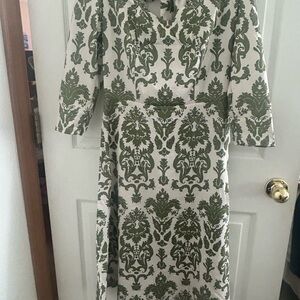 Elegant Green Patterned Dress - The Sound of Music